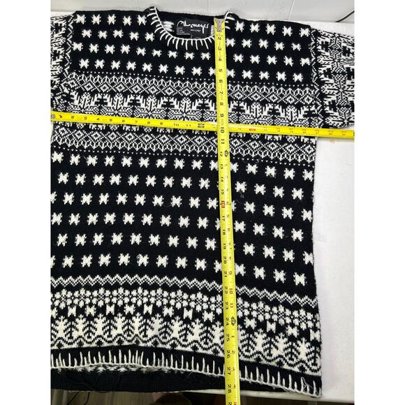Obermeyer Sweater Women Black White Icicle Ski Relaxed Acrylic Wool Size M - Picture 4 of 4